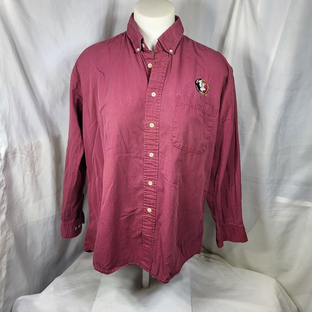 Jonathan Corey Florida Seminoles Burgundy Luxury Twill Button-Down Shirt Sz Lg - Picture 4 of 9